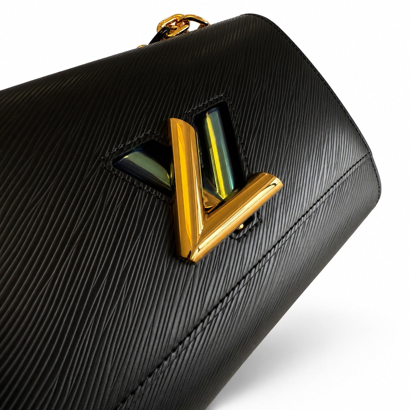 Louis Vuitton Twist Leather Black Gold Handbag