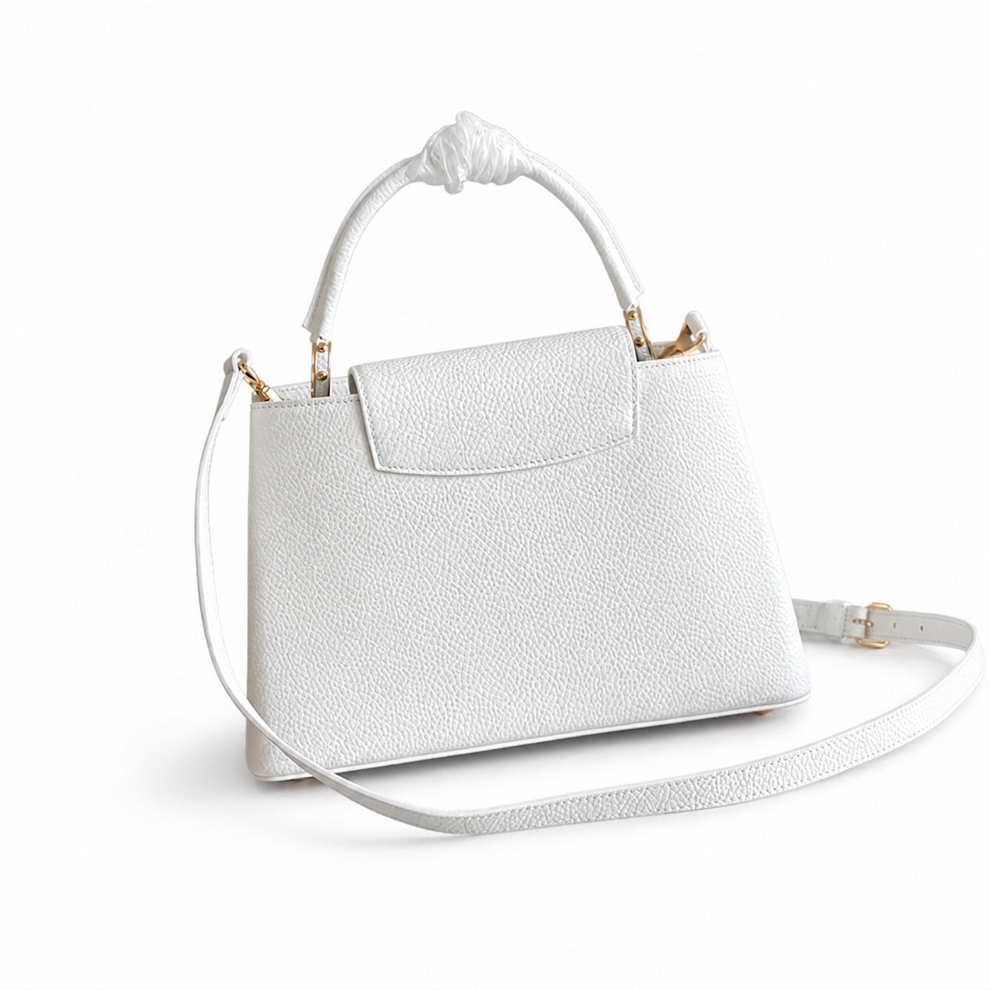 Louis Vuitton Capucines Medium Snakeskin Leather White Gold Handbag