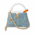 Louis Vuitton Capucines Mini Denim Leather Handbag