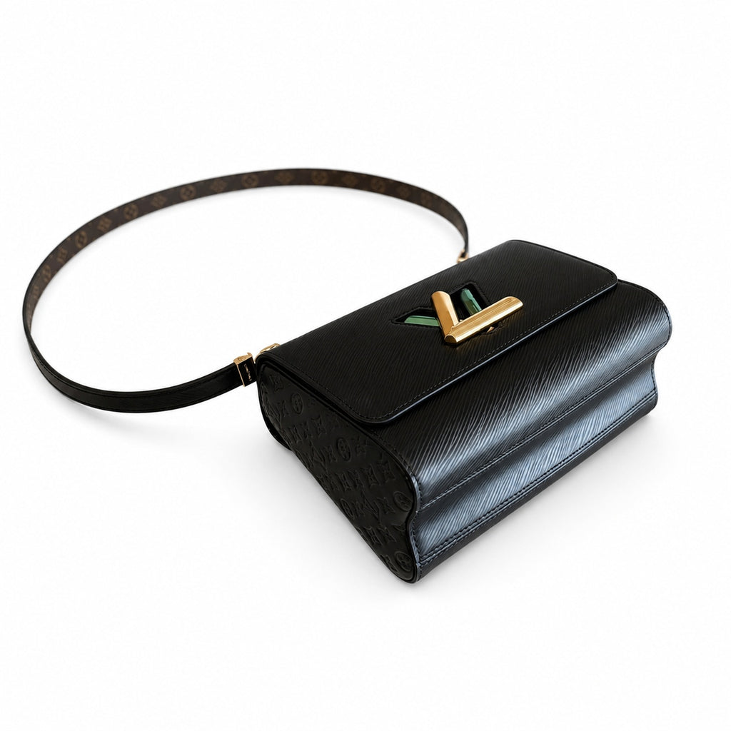 Louis Vuitton Twist Leather Black Gold Handbag