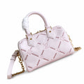 Louis Vuitton Speedy Bandouliere Embroidered Leather Pink Handbag