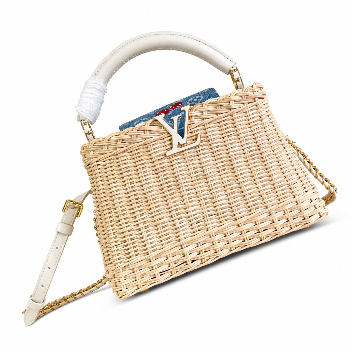 Louis Vuitton Capucines Takashi Murakami Small White Handbag
