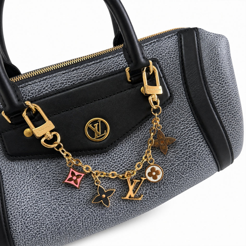 Louis Vuitton Medium Leather Gray Blue Handbag