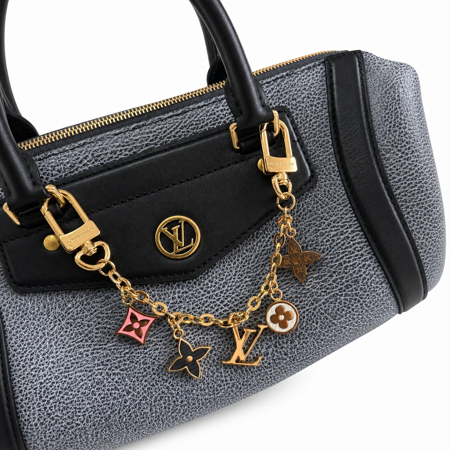 Louis Vuitton Medium Leather Gray Blue Handbag