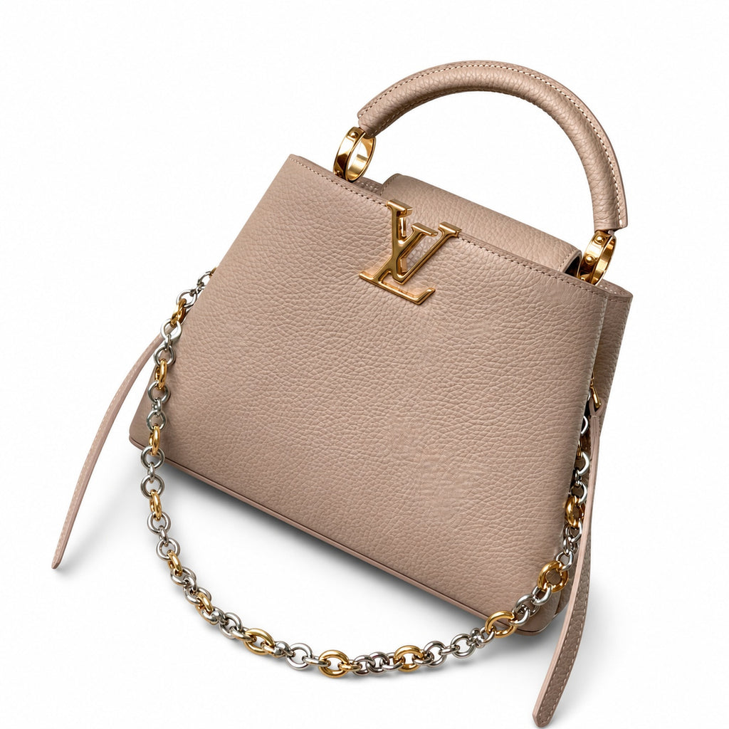 Louis Vuitton Capucines Small Leather Gray Handbag