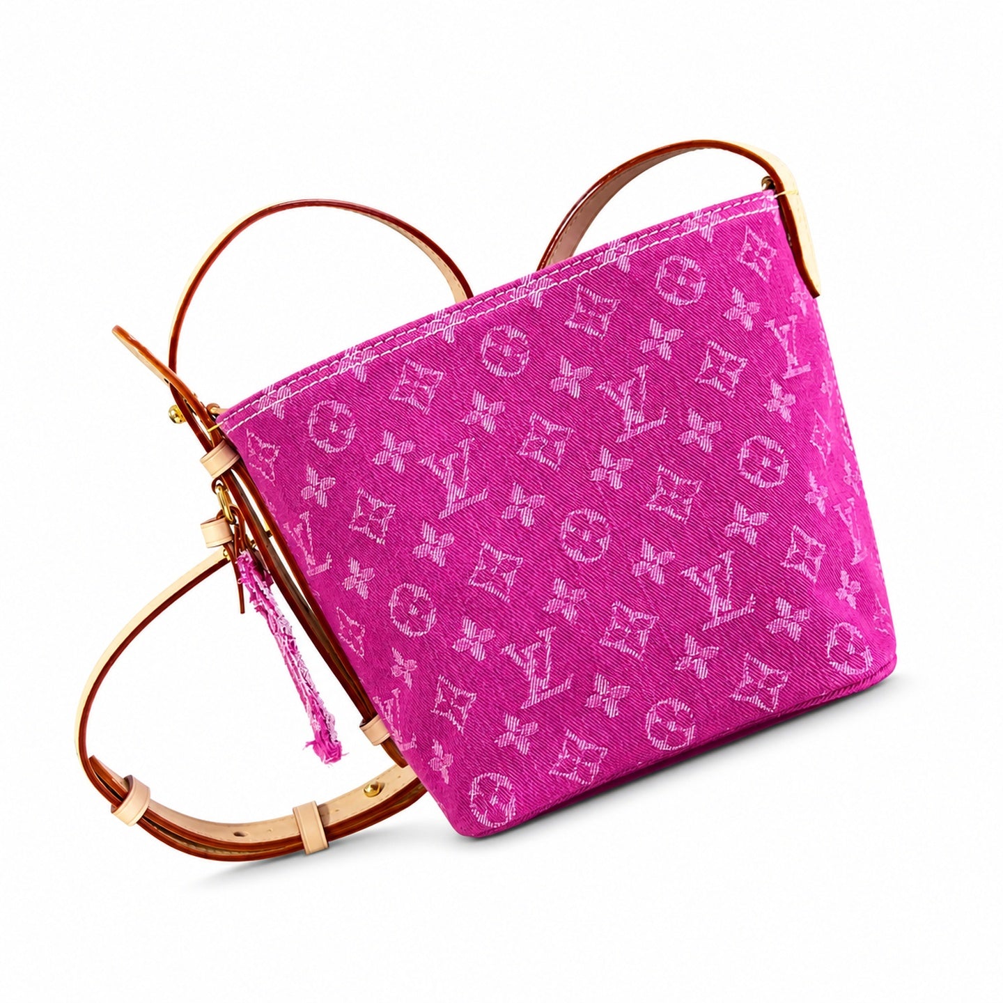 Louis Vuitton All In Denim Leather Red Handbag