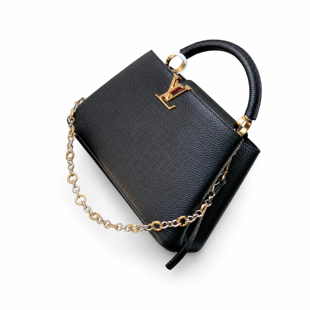 Louis Vuitton Capucines Medium Leather Black Handbag