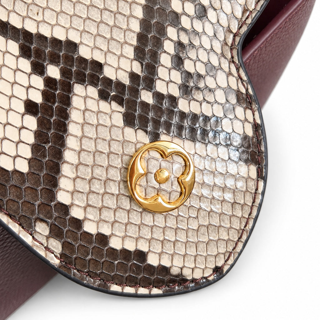 Louis Vuitton Capucines Small Snakeskin Leather Burgundy Handbag