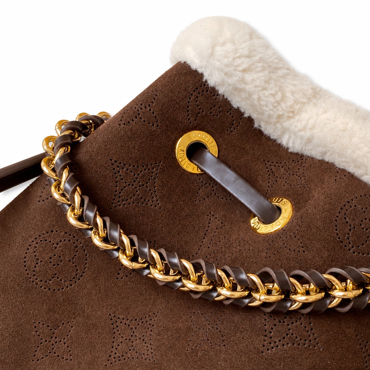Louis Vuitton Zippy Suede Leather Handbag