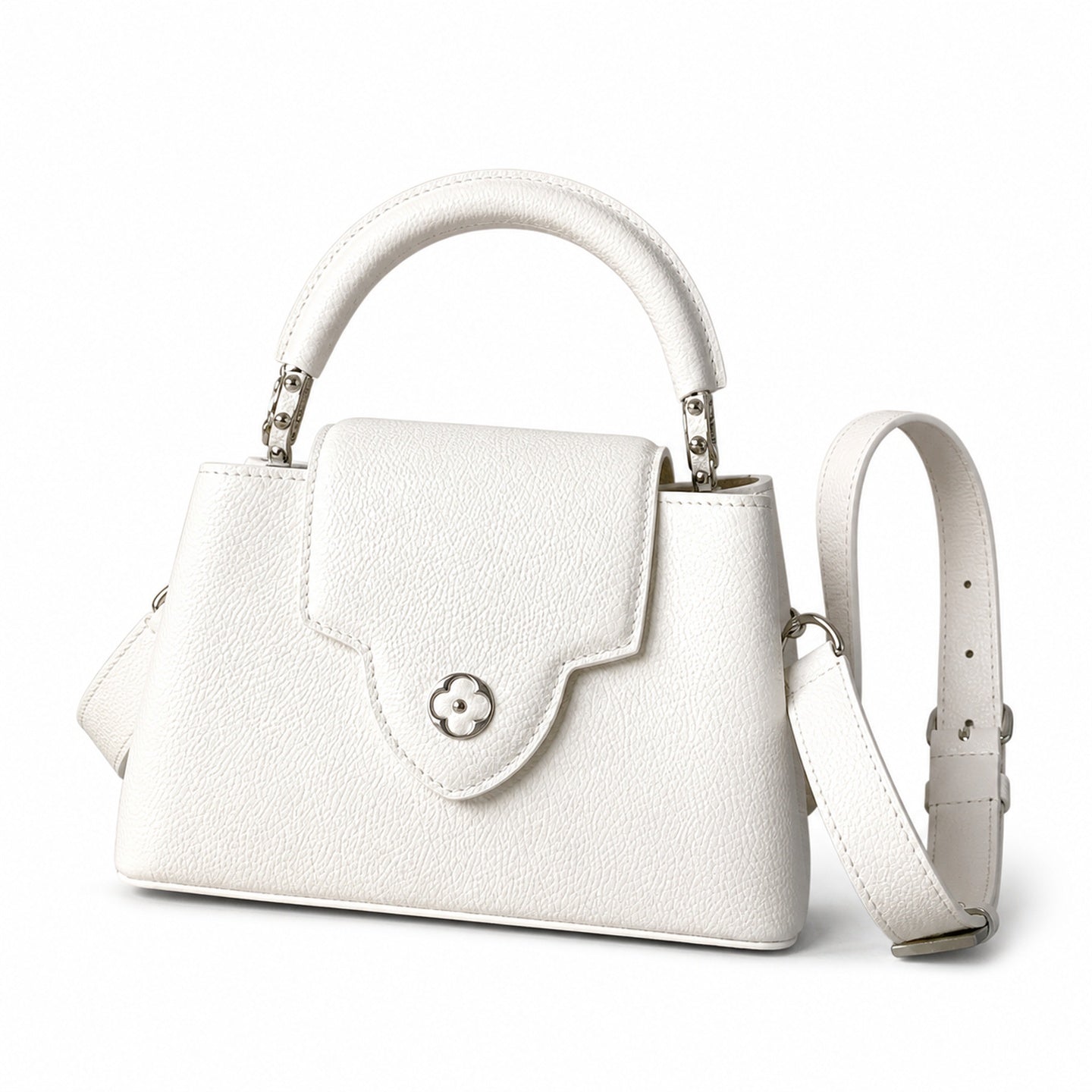 Louis Vuitton Mini Leather White Silver Handbag