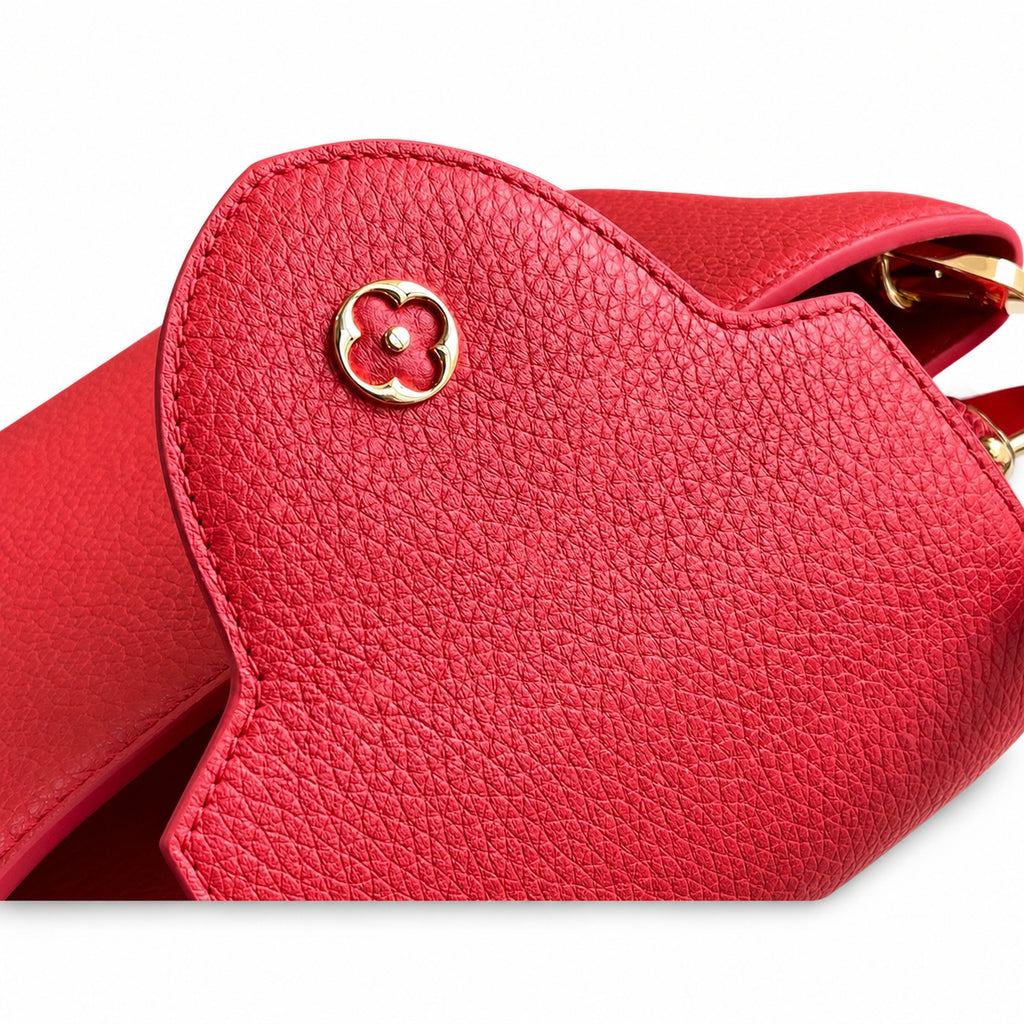 Louis Vuitton Capucines Medium Snakeskin Leather Red Gold Handbag