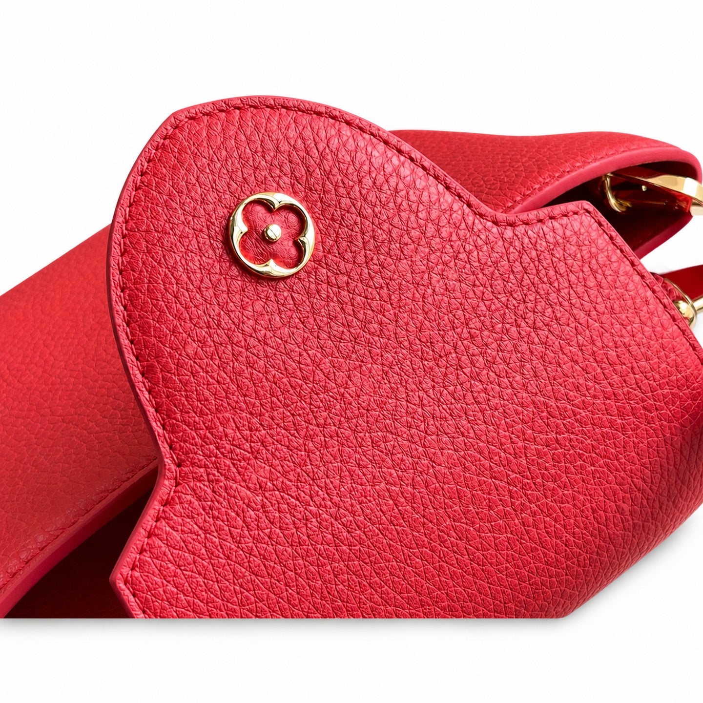 Louis Vuitton Capucines Medium Snakeskin Leather Red Gold Handbag
