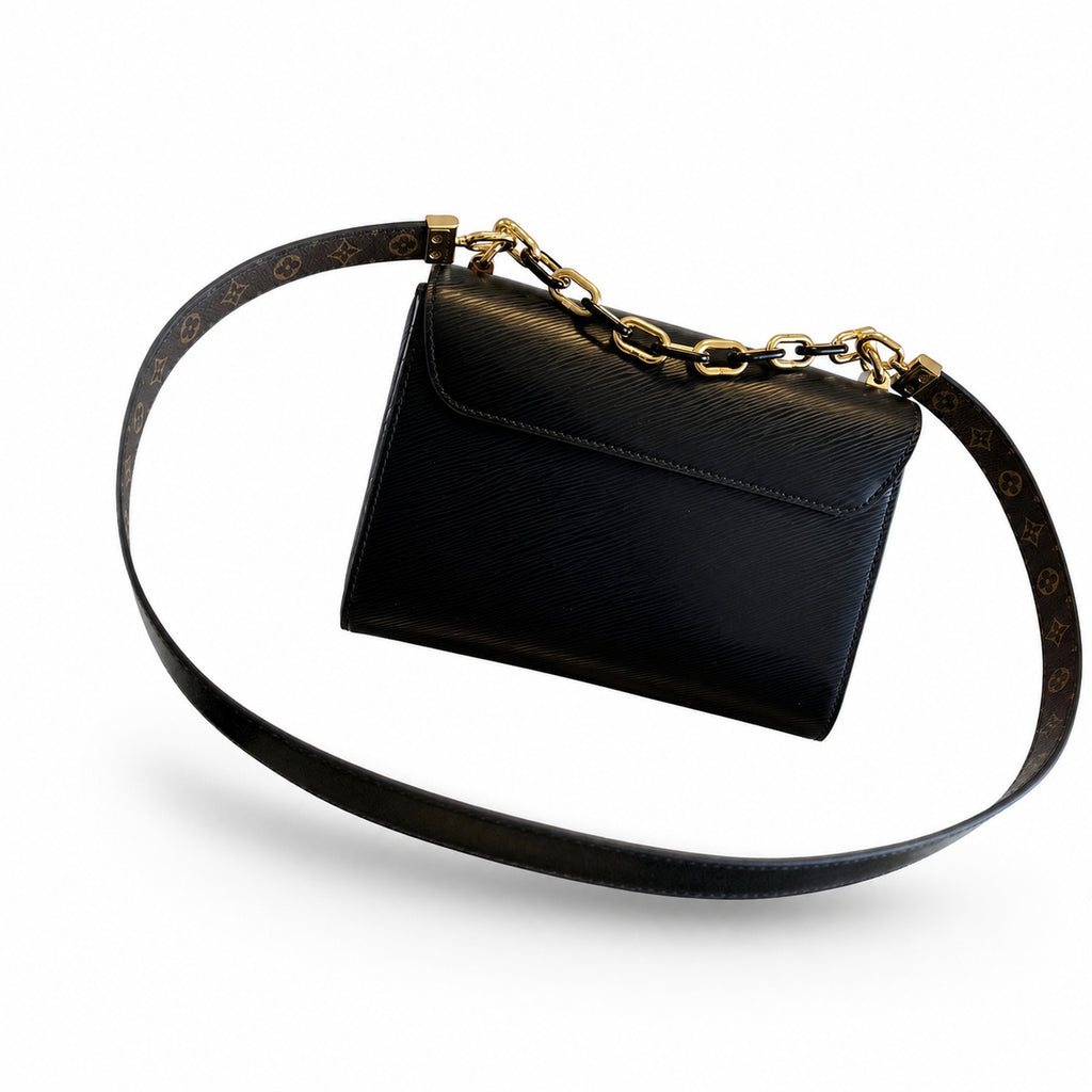 Louis Vuitton Twist Leather Black Gold Handbag