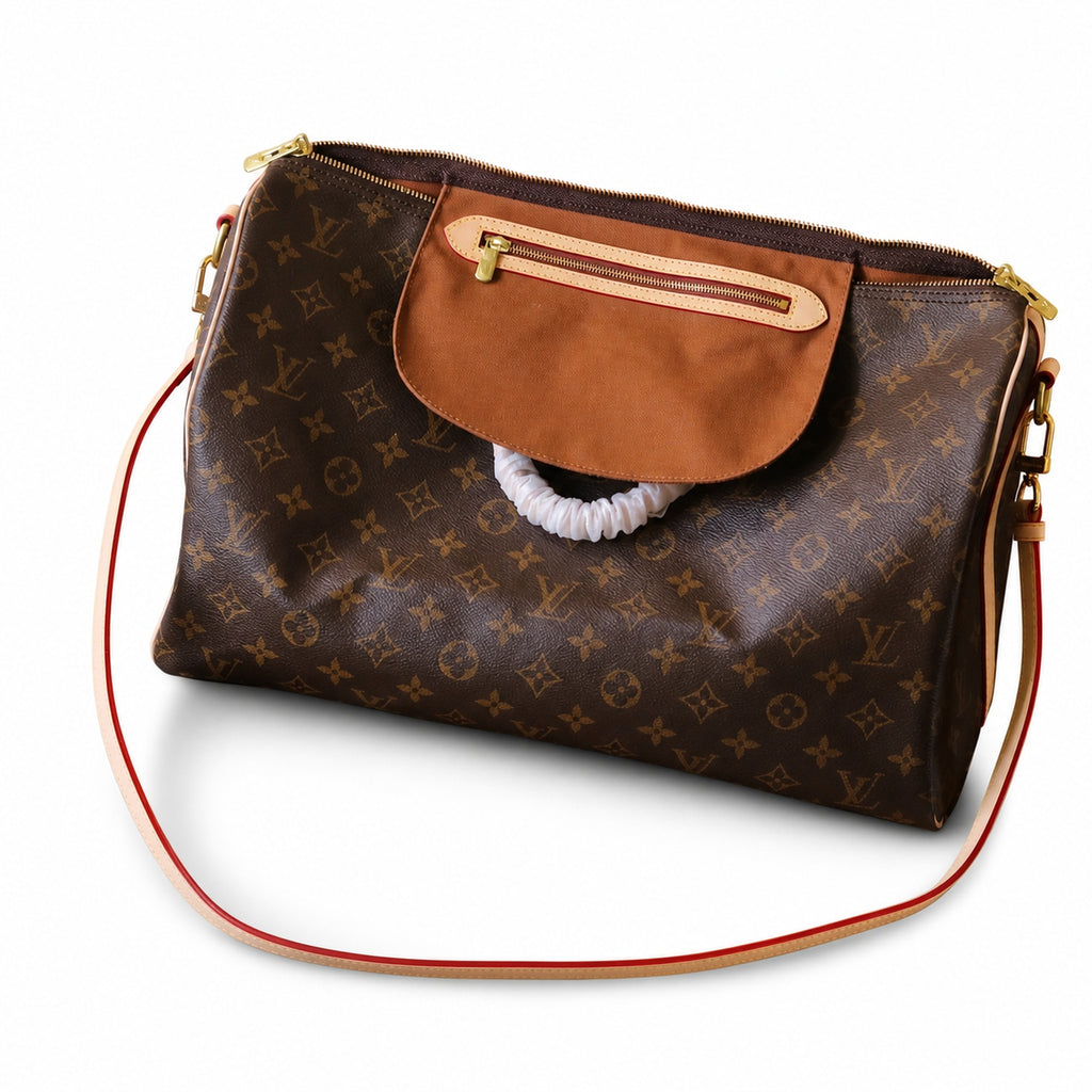 Louis Vuitton Speedy Bandouliere Canvas Leather Handbag