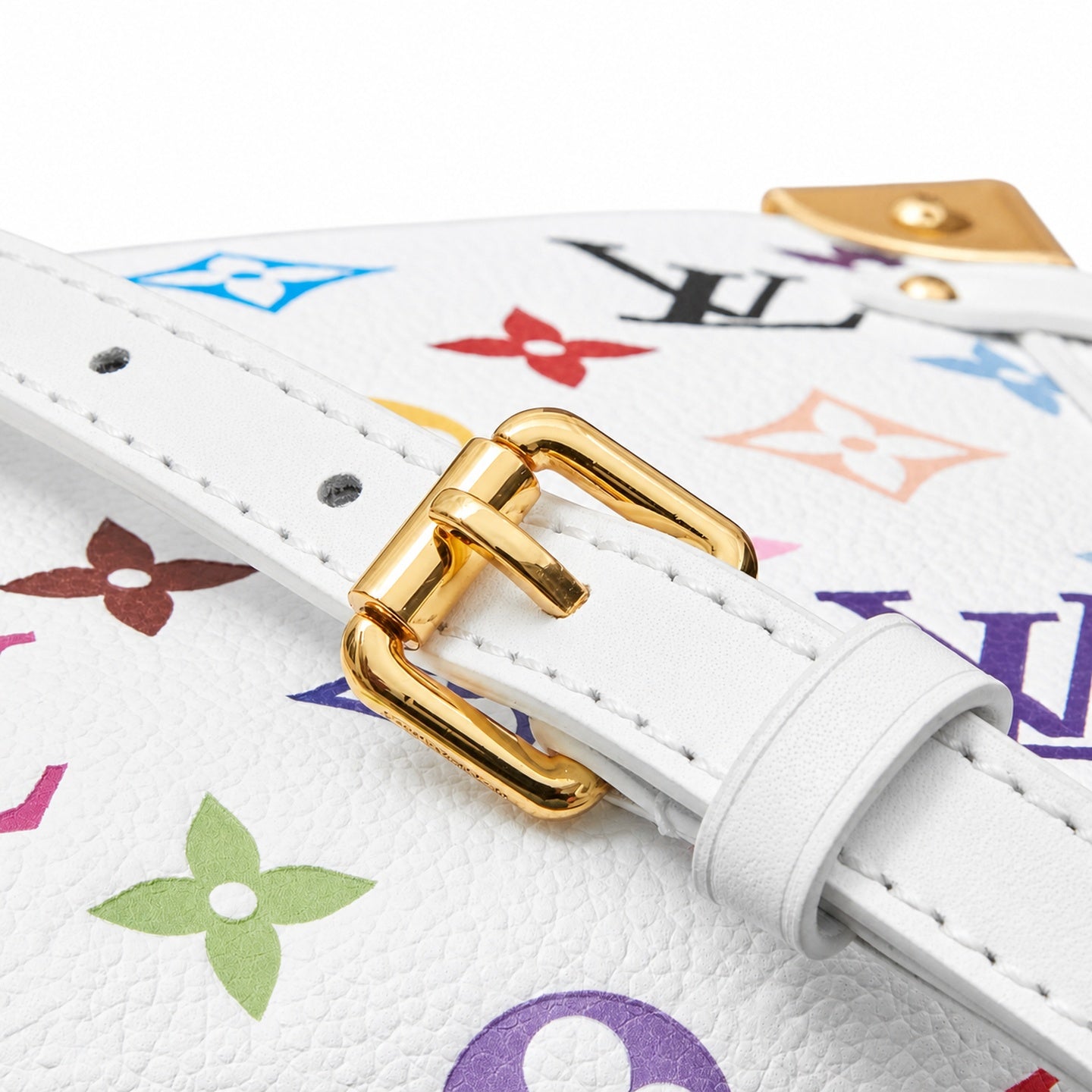 Louis Vuitton Side Trunk Medium Leather White Handbag