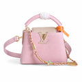 Louis Vuitton Capucines Mini Leather White Pink Gold Handbag