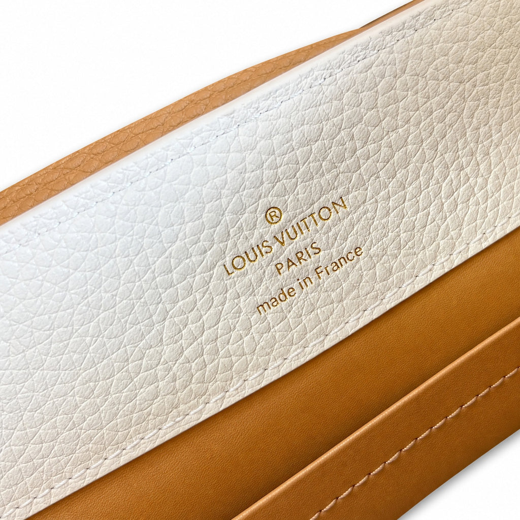 Louis Vuitton Capucines Small Leather White Brown Handbag