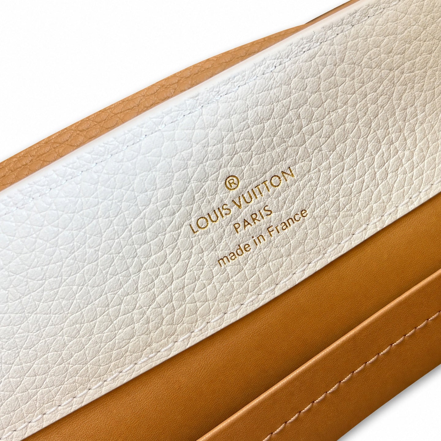 Louis Vuitton Capucines Small Leather White Brown Handbag