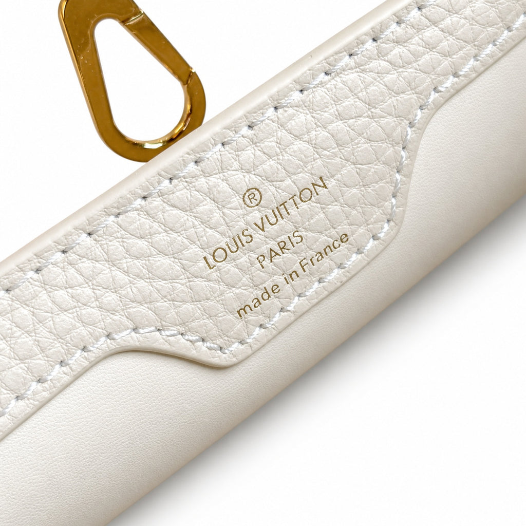 Louis Vuitton Capucines Leather White Gold Handbag