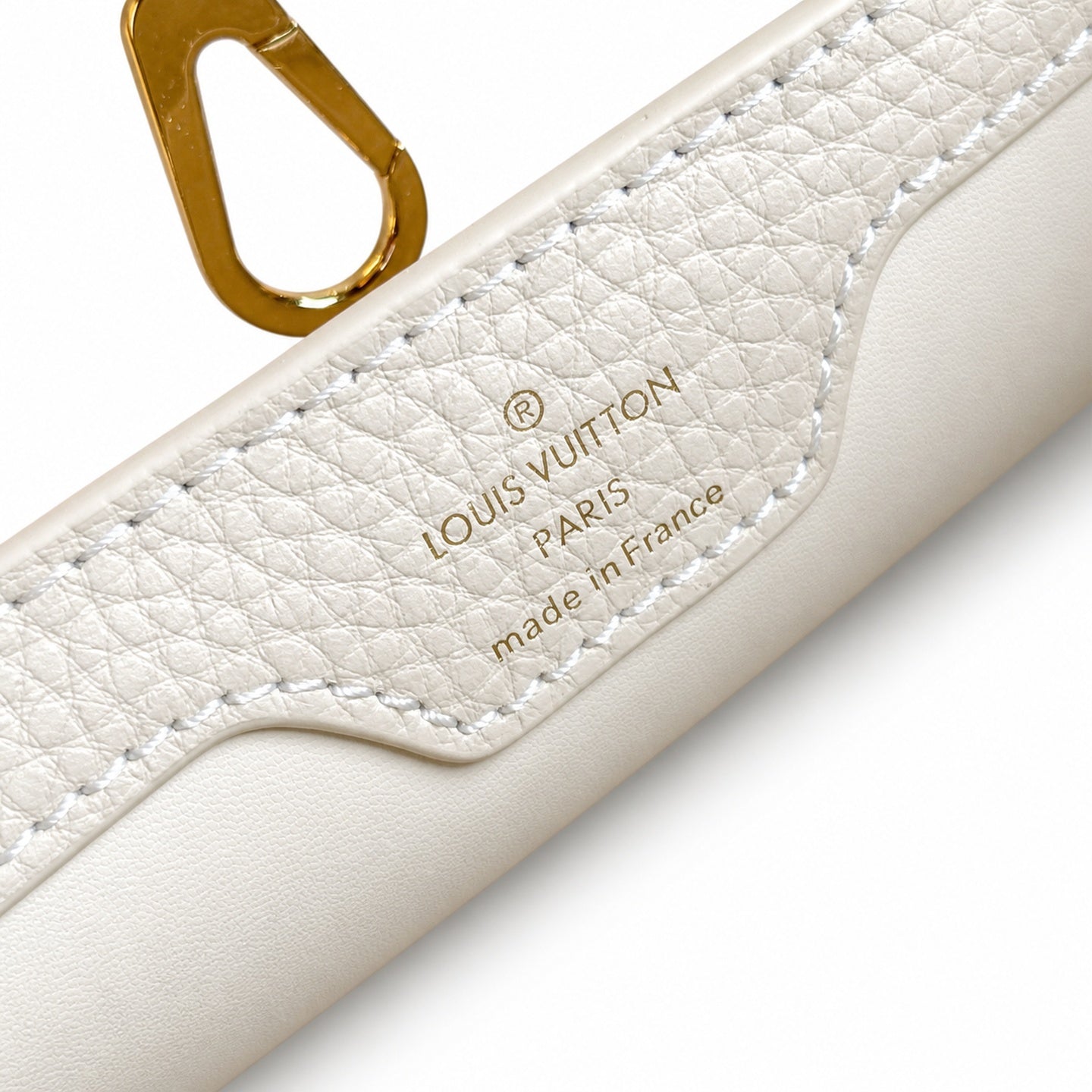 Louis Vuitton Capucines Leather White Gold Handbag