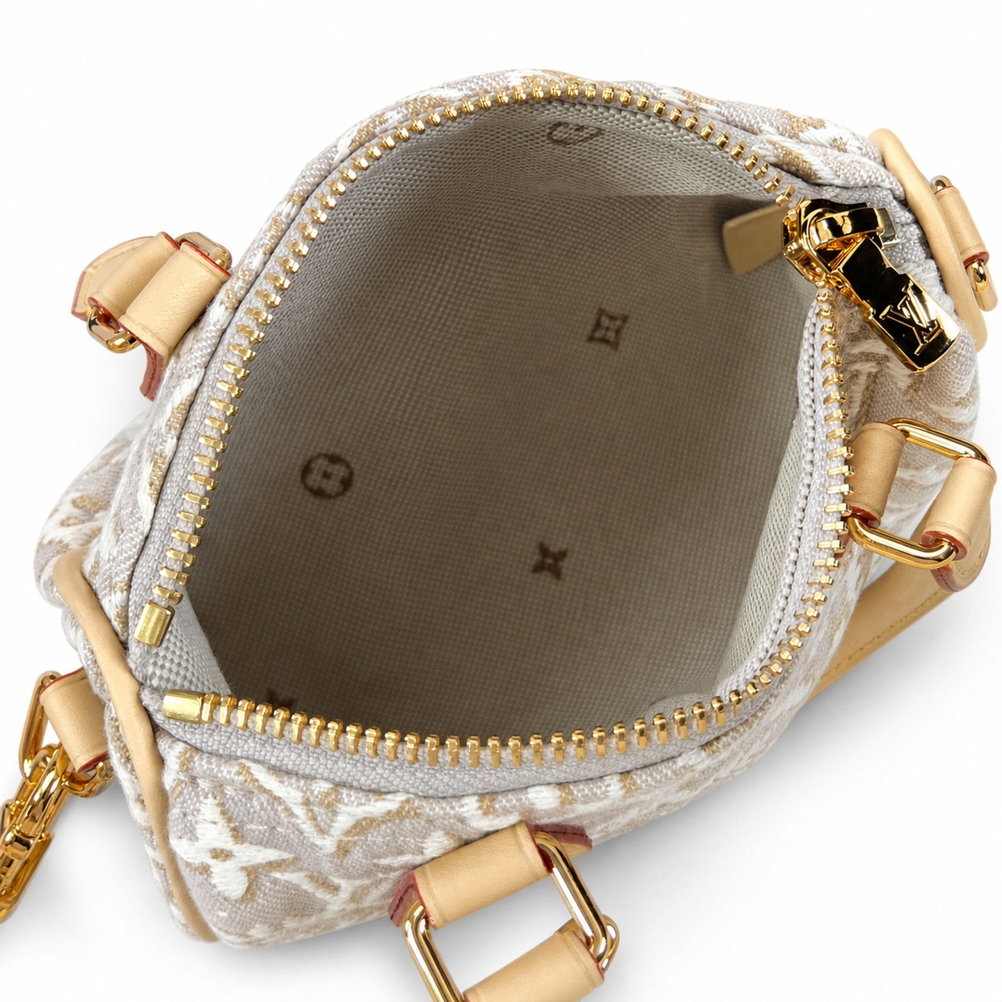 Louis Vuitton Speedy Canvas Jacquard Leather Handbag