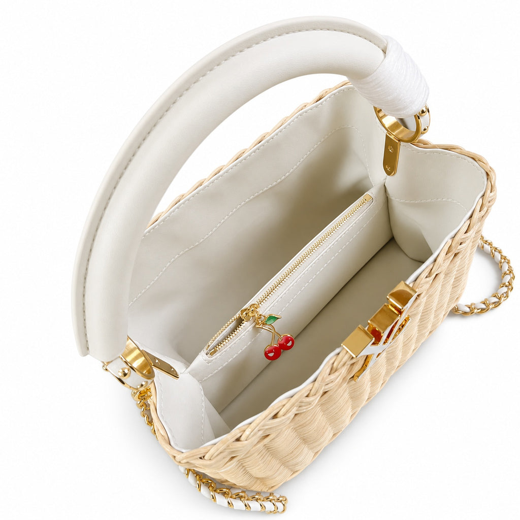 Louis Vuitton Capucines Takashi Murakami Small White Handbag