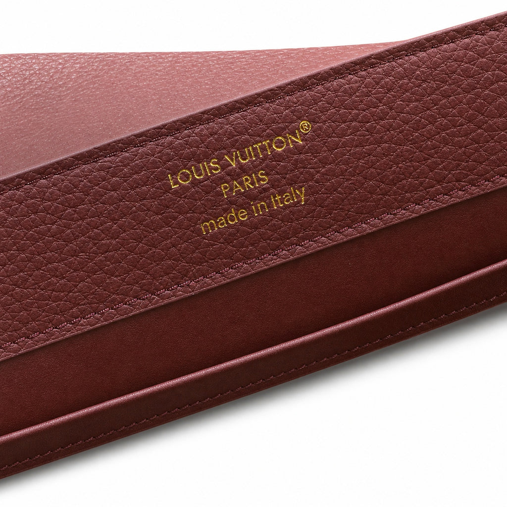 Louis Vuitton Capucines Mini Leather White Gold Burgundy Handbag