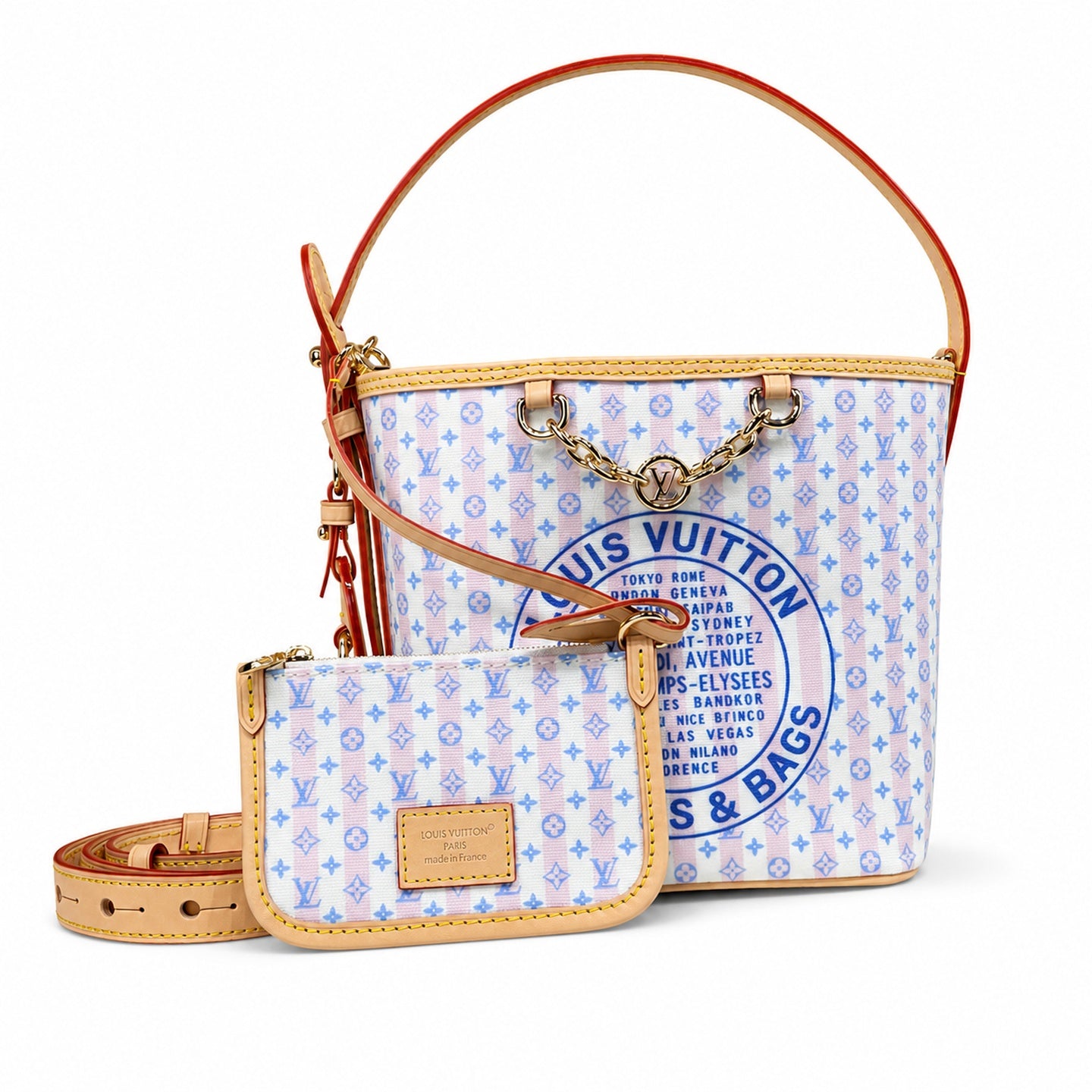 Louis Vuitton All In Mini Canvas Leather Pink Handbag