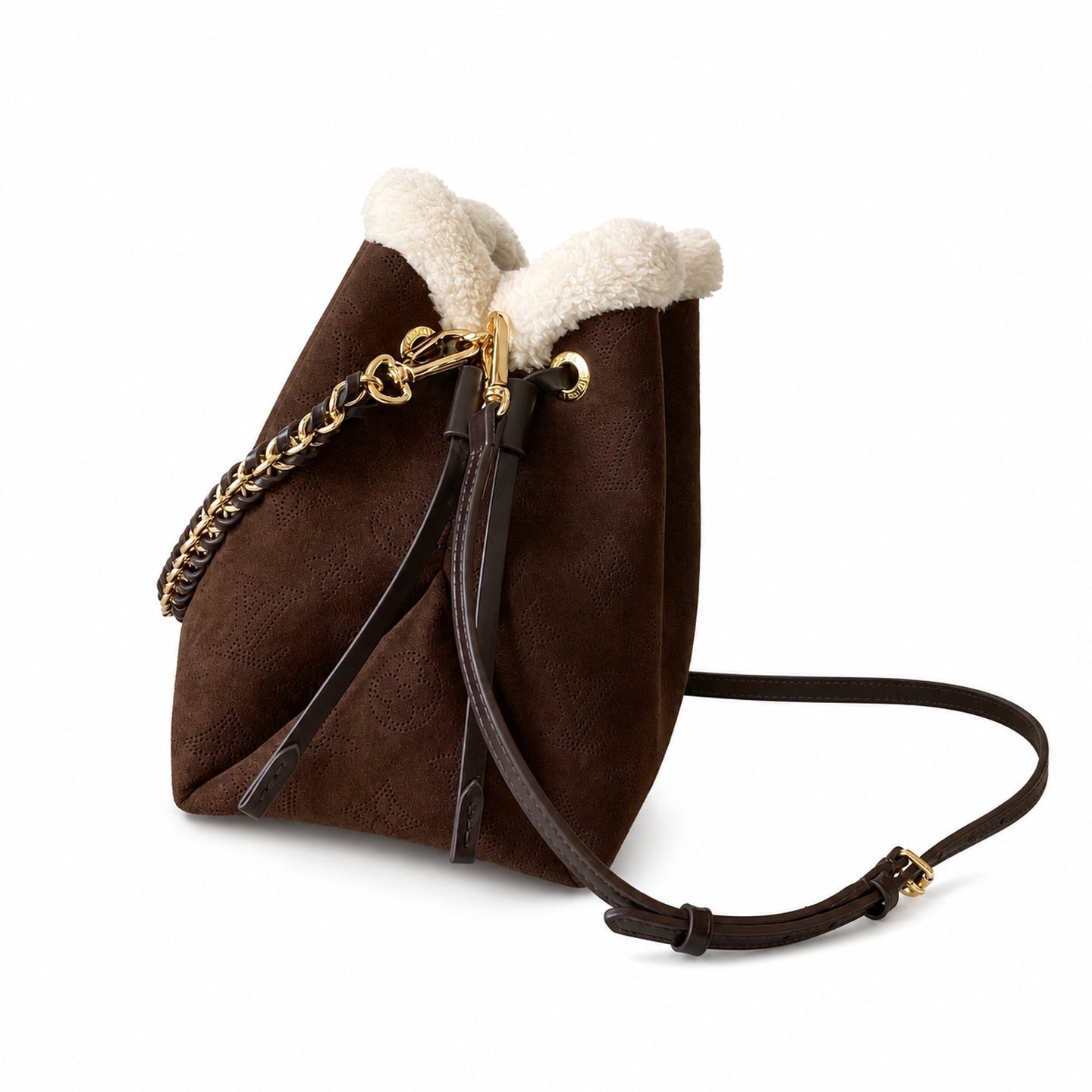 Louis Vuitton Zippy Suede Leather Handbag