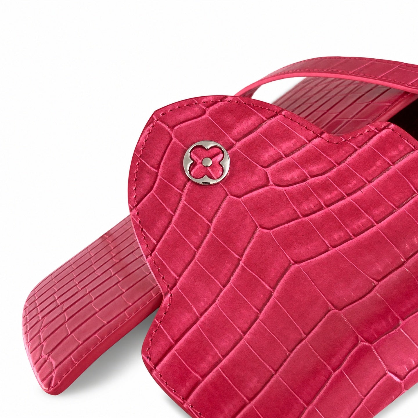 Louis Vuitton Capucines Medium Croc-Embossed Leather Pink Silver Handbag