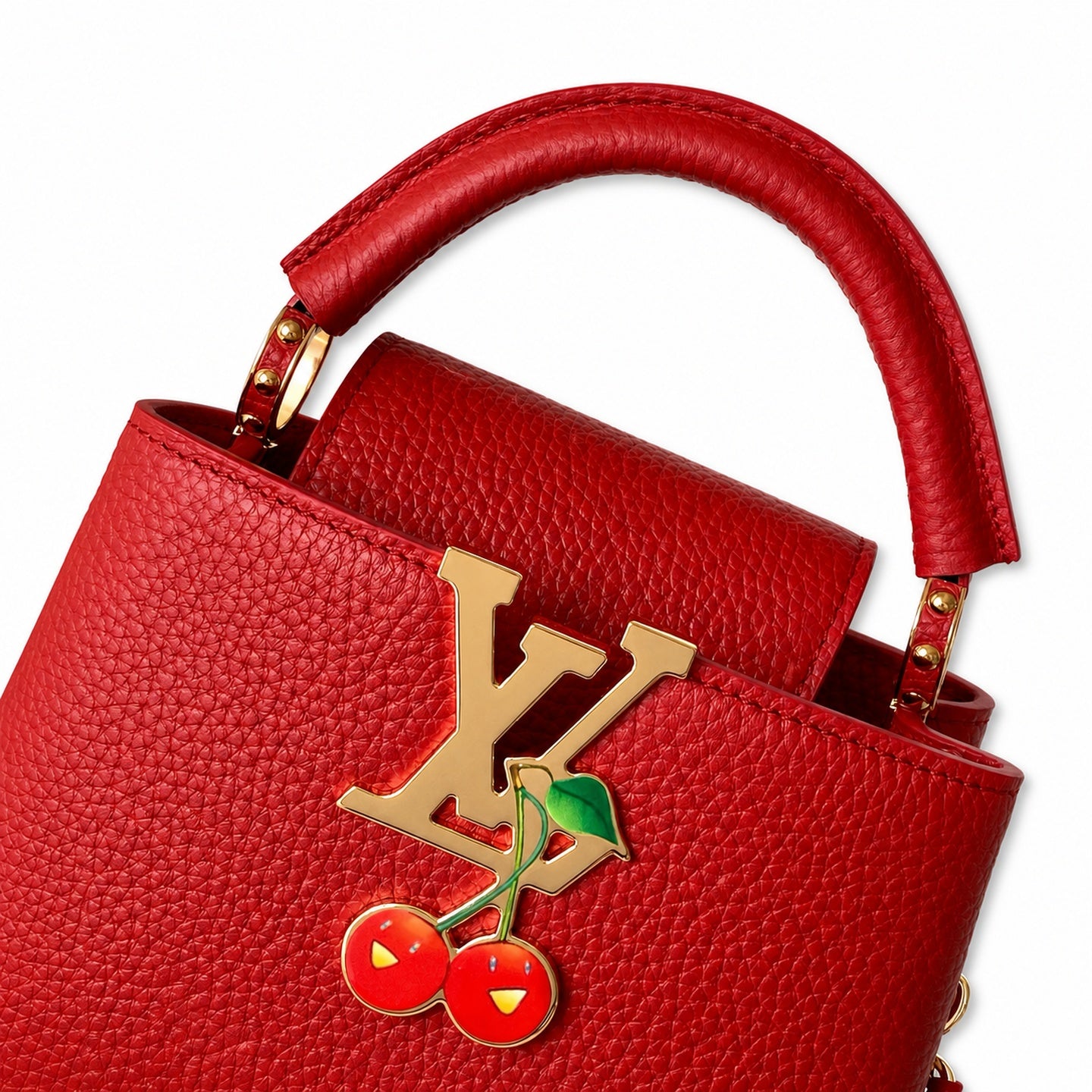 Louis Vuitton Takashi Murakami Mini Denim Leather Black Red Handbag