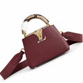 Louis Vuitton Capucines Mini Snakeskin Leather Burgundy Handbag