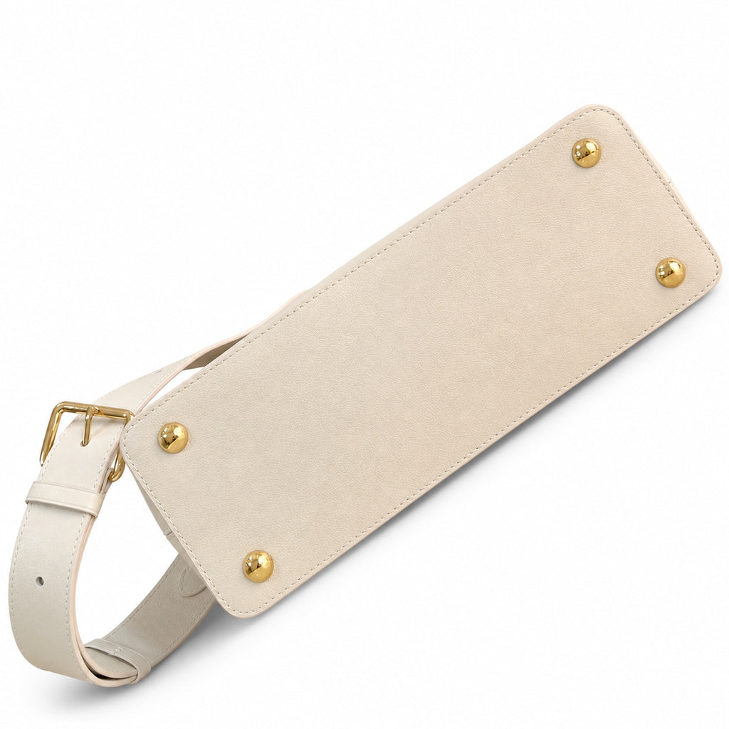 Louis Vuitton Capucines Medium Suede Leather White Brown Handbag