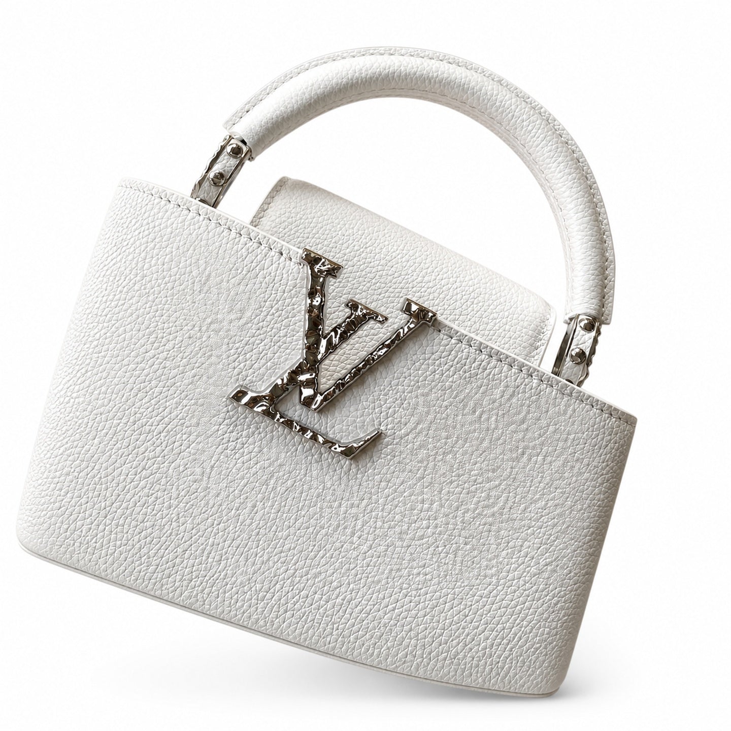 Louis Vuitton Mini Leather White Silver Handbag