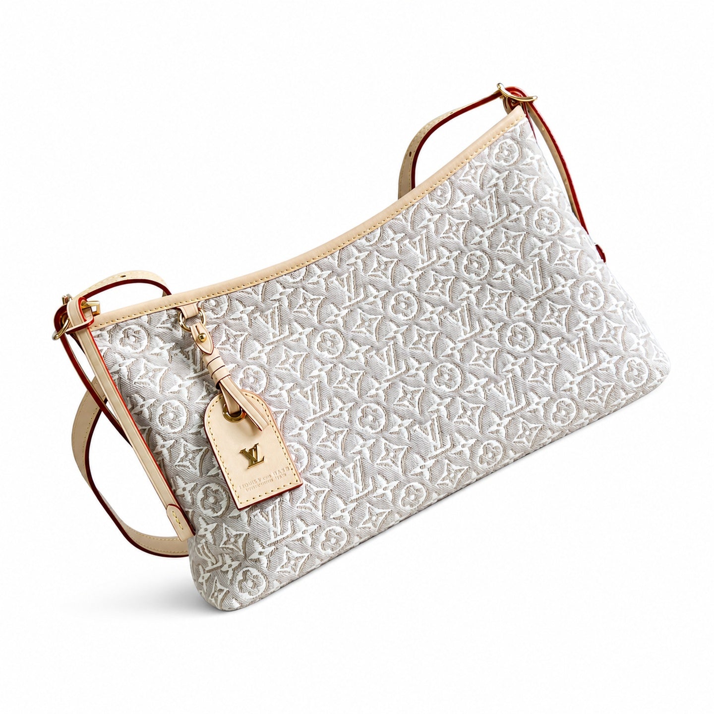 Louis Vuitton CarryAll Embroidered Cotton Canvas Jacquard Leather Handbag