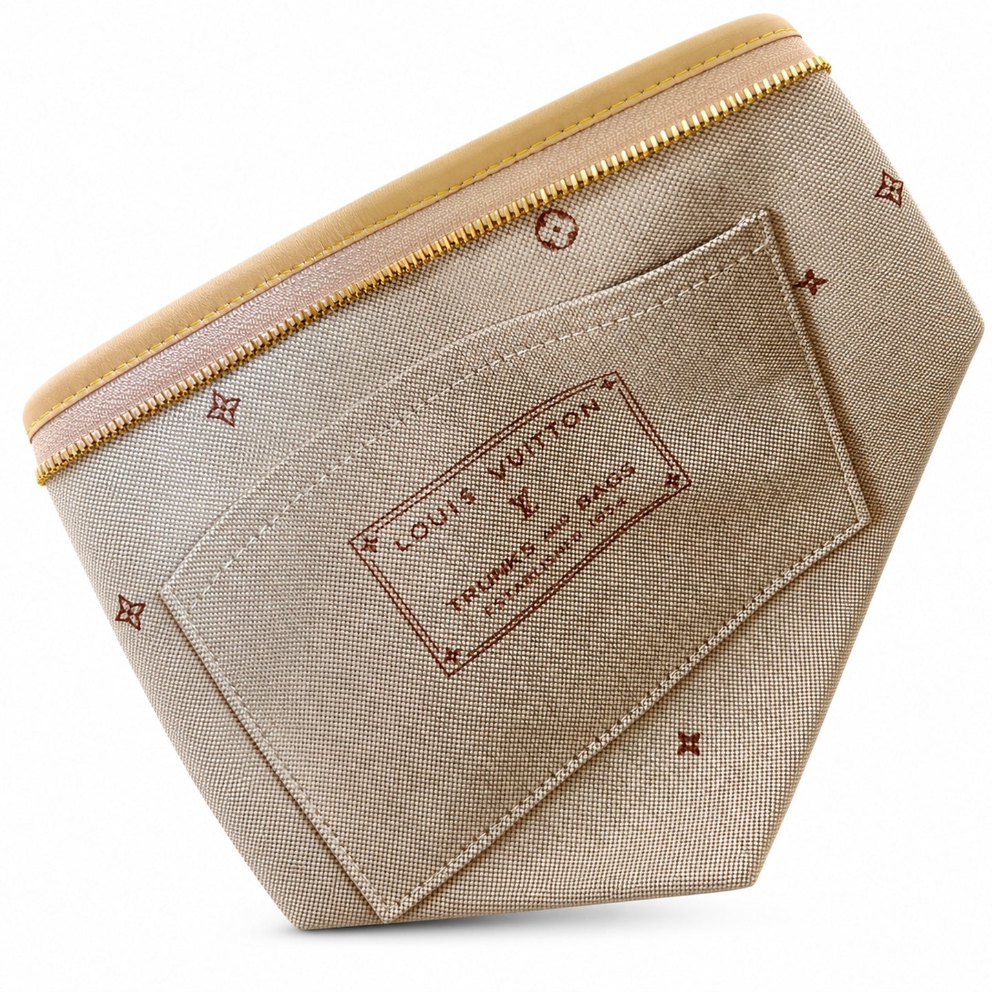 Louis Vuitton CarryAll Embroidered Cotton Canvas Jacquard Leather Handbag