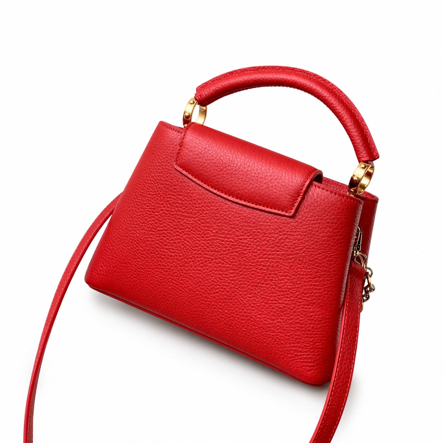 Louis Vuitton Capucines Small Leather Red Handbag