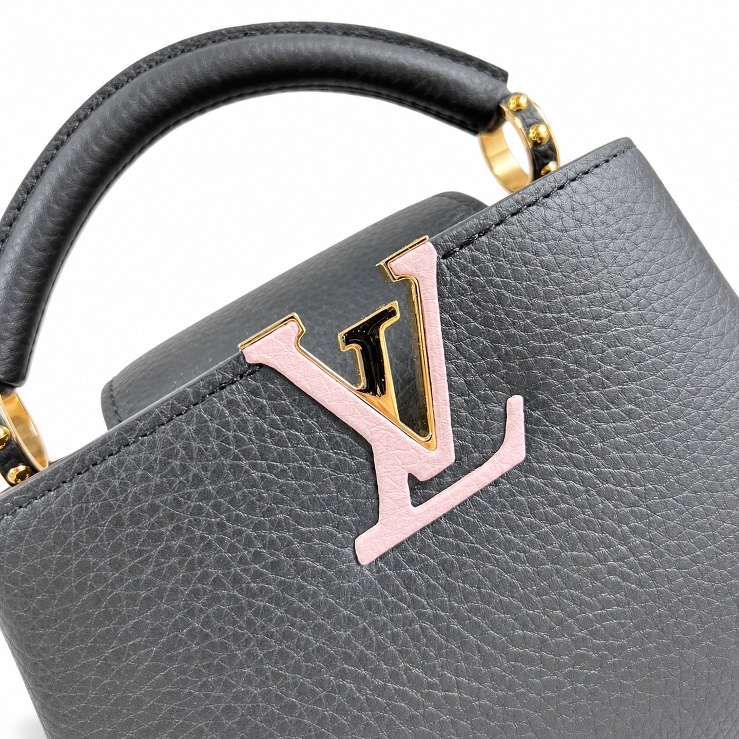 Louis Vuitton Capucines Mini Knit Leather Black Handbag