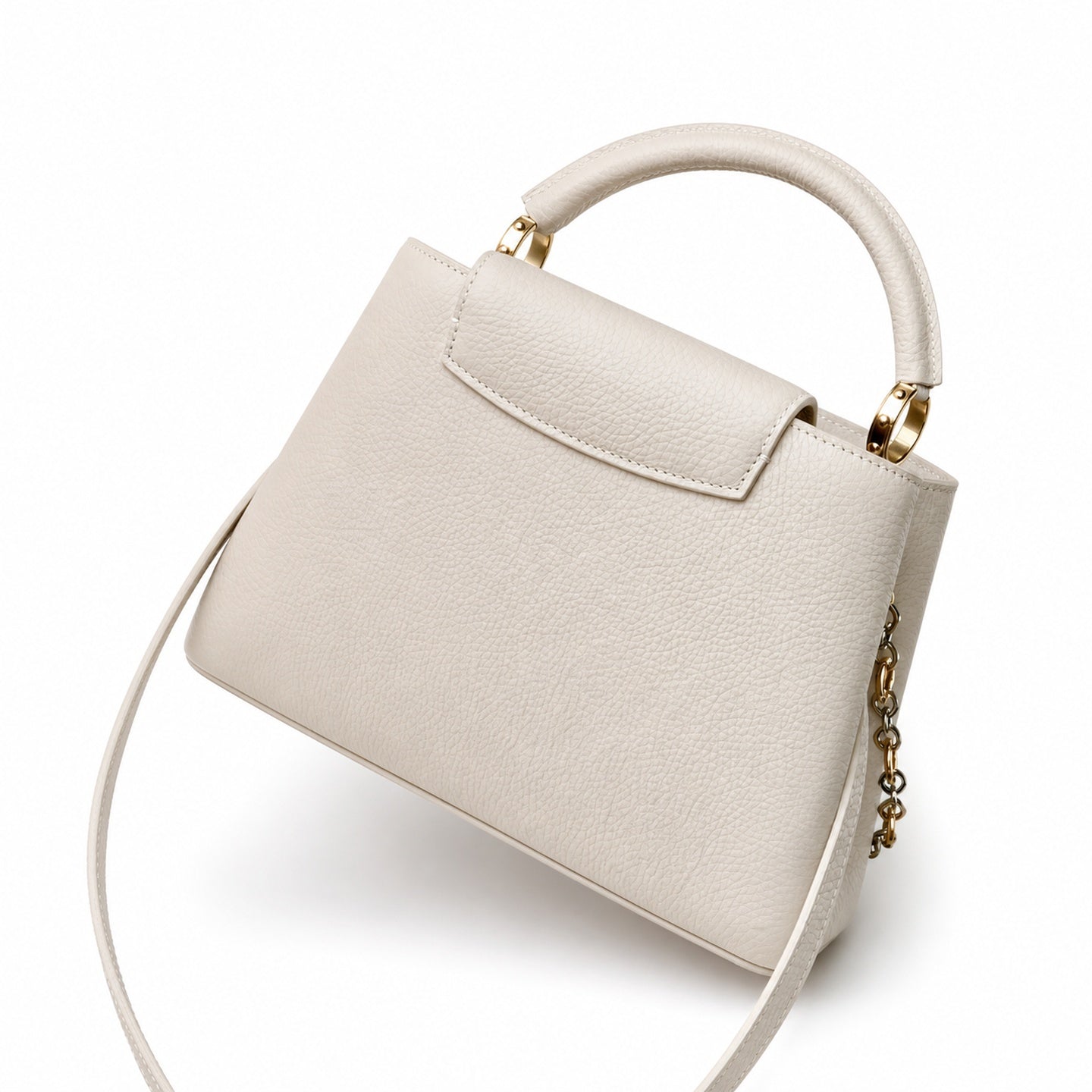Louis Vuitton Capucines Medium Leather Gray Handbag