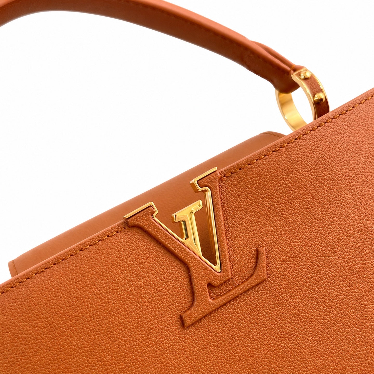Louis Vuitton Capucines Small Suede Leather Brown Handbag