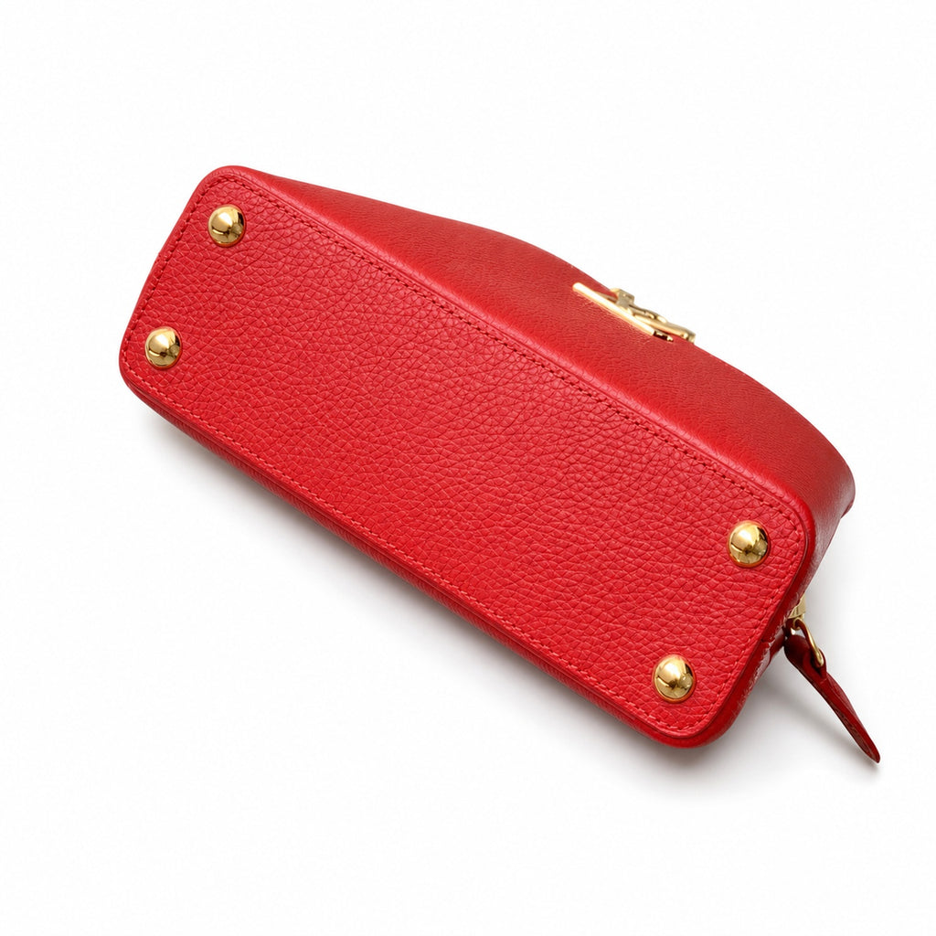 Louis Vuitton Capucines Small Leather Red Handbag