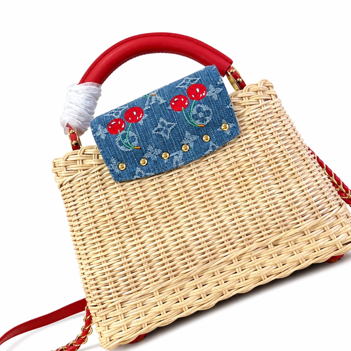 Louis Vuitton Capucines Takashi Murakami Small Red Handbag