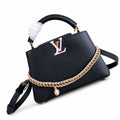 Louis Vuitton Capucines Small Knit Leather Black Handbag