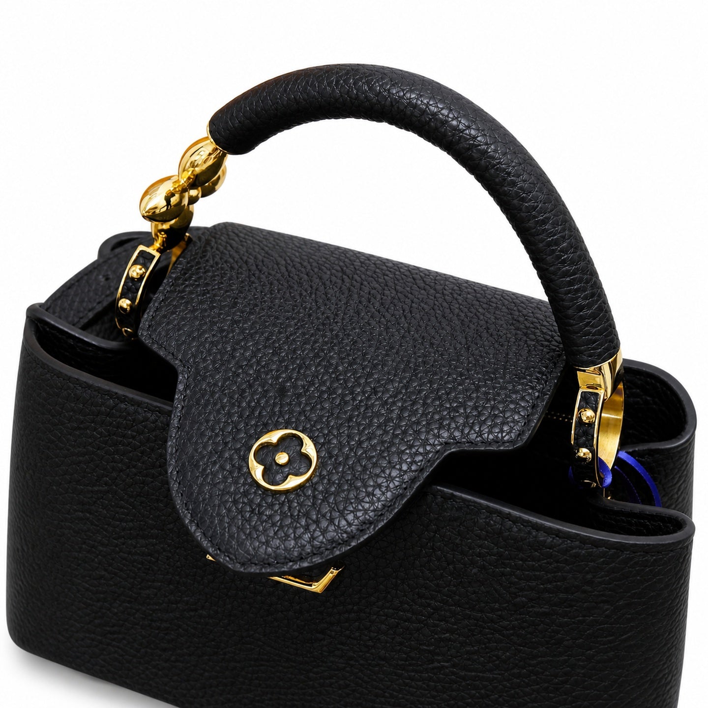 Louis Vuitton Capucines Leather Black Handbag