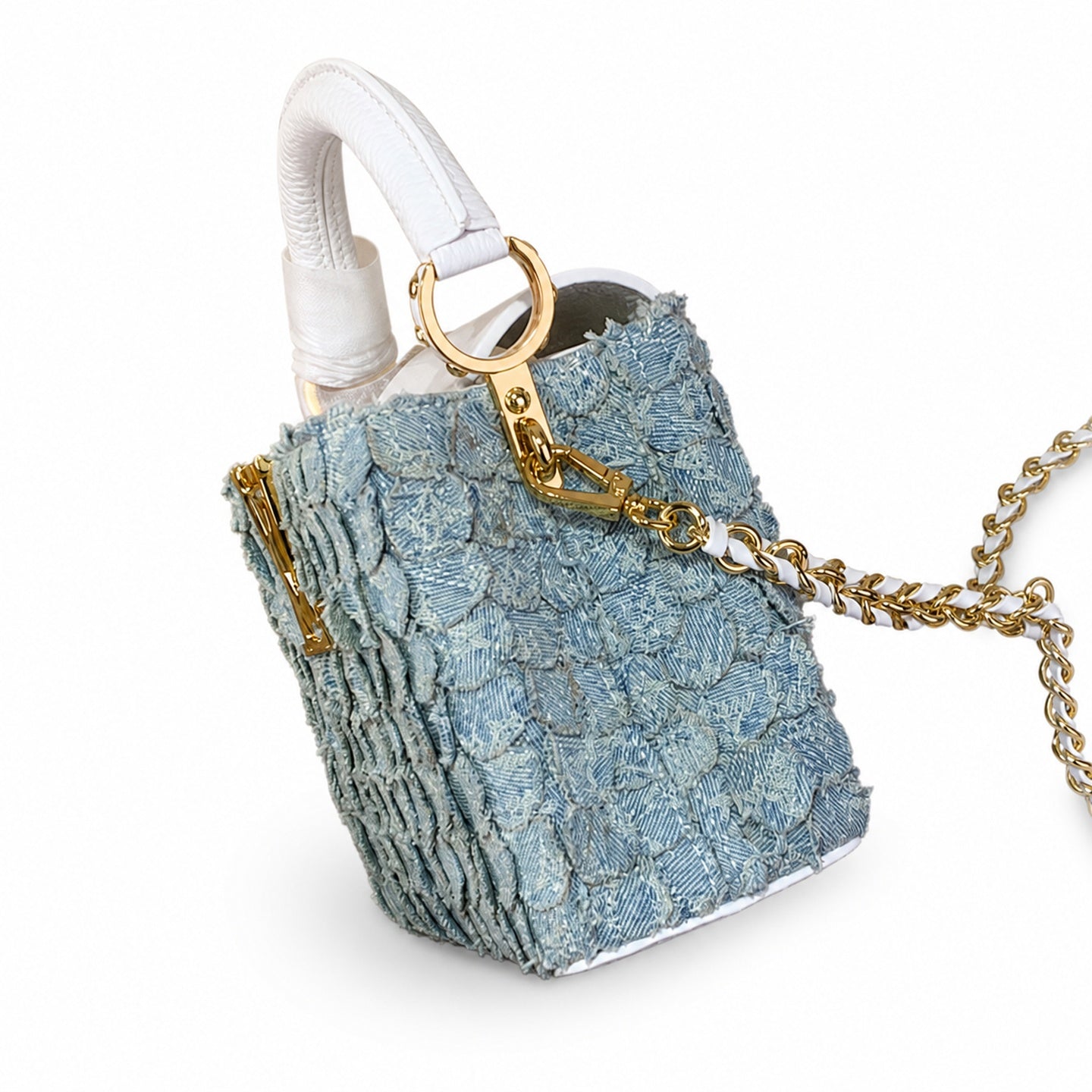 Louis Vuitton Capucines Mini Denim Leather Handbag