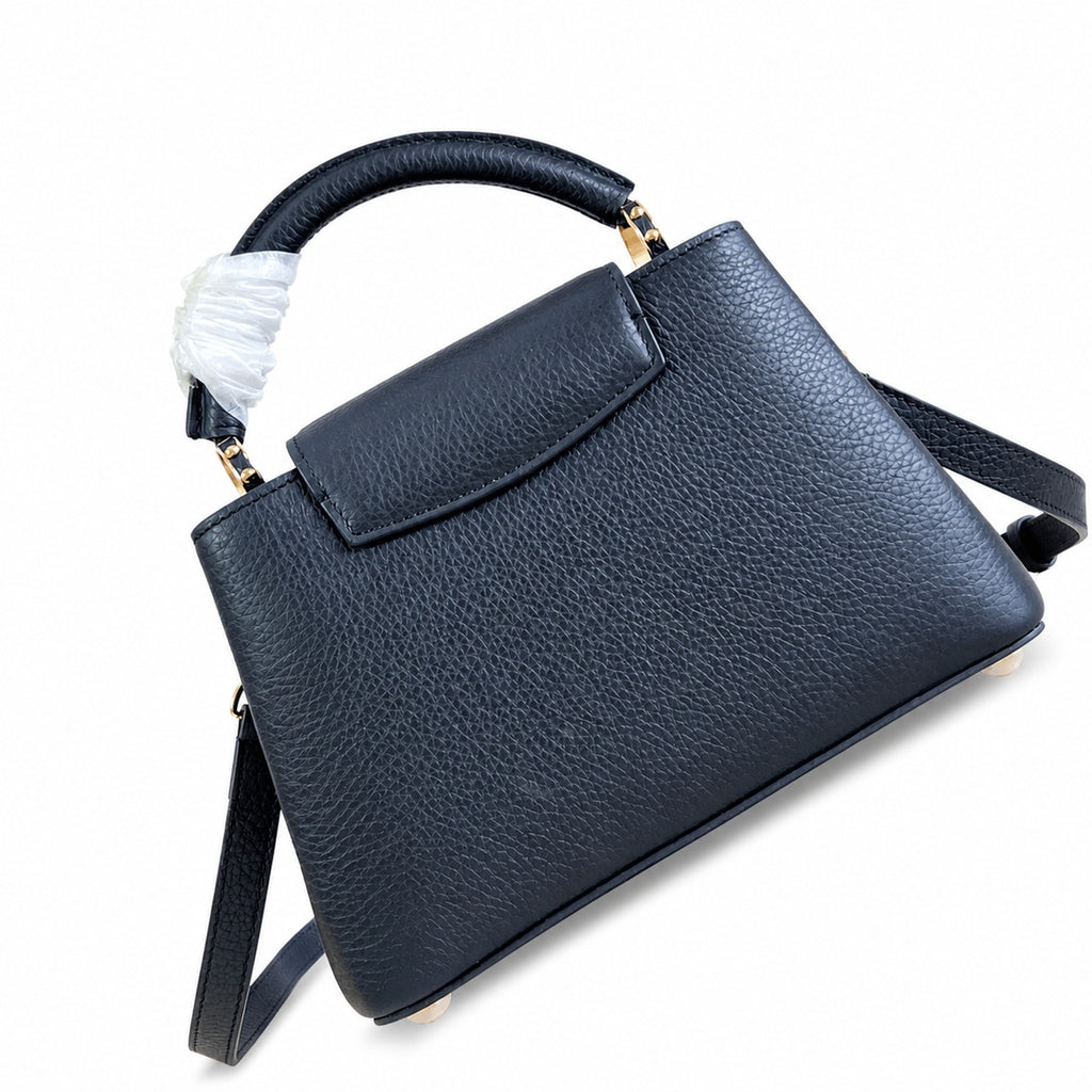 Louis Vuitton Capucines Small Knit Leather Black Handbag