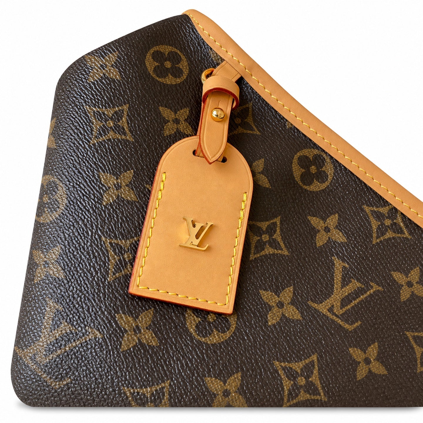 Louis Vuitton CarryAll Large Canvas Leather White Gold Handbag