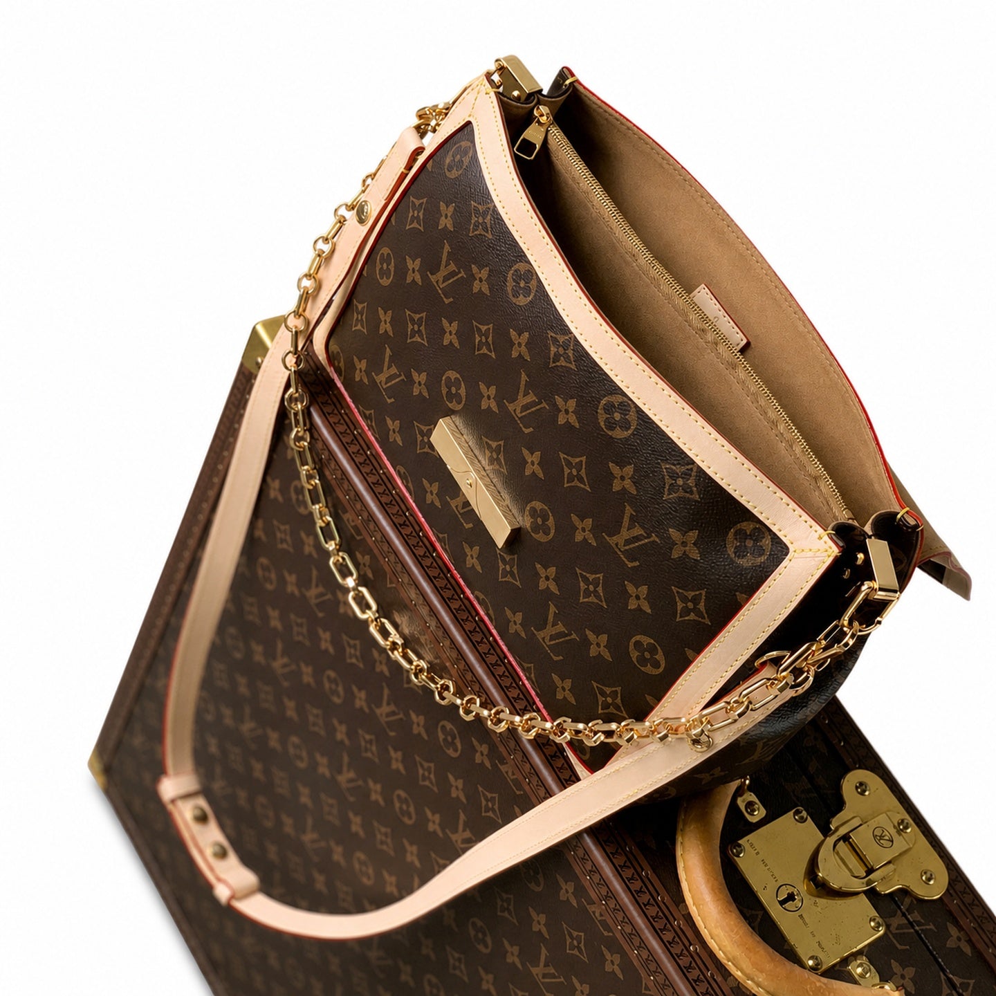 Louis Vuitton Dauphine Large Canvas Leather Handbag