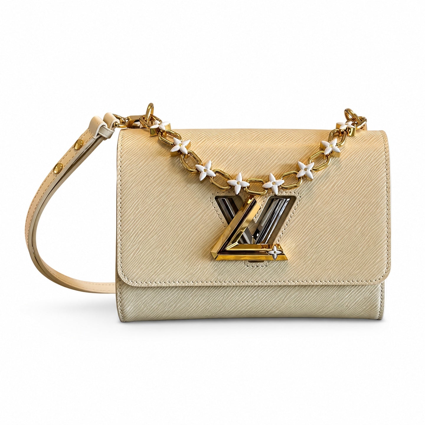 Louis Vuitton Twist Medium Leather White Handbag