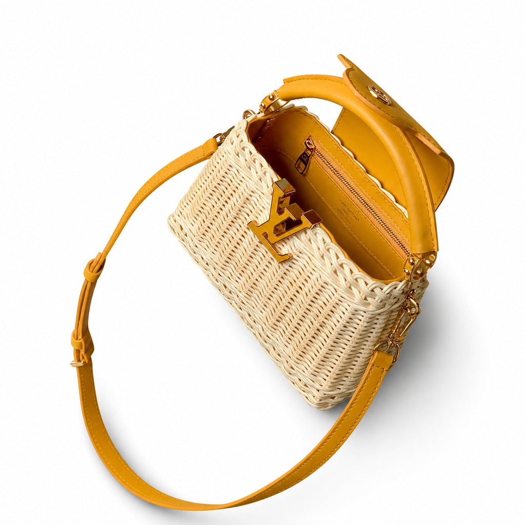 Louis Vuitton Capucines Mini Leather Yellow Handbag